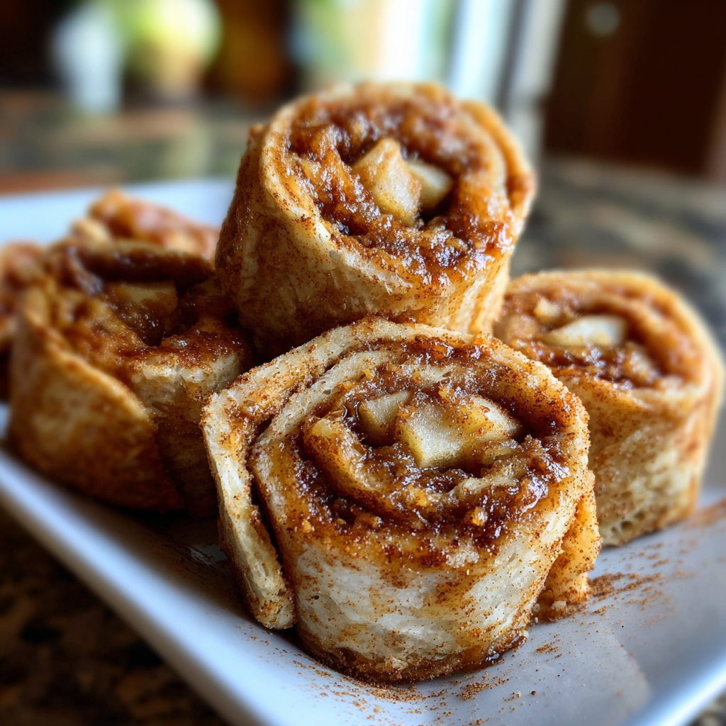 A plate of Cinnamon Apple Protein Rollups, a delicious and healthy snack.